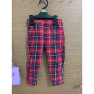 MERAH 1-3 (Y) Unisex Kids Fashion Station Red Check Pants