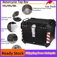 Motorcycle Tail Motorcycle Box Motorcycle Accessories  Aluminium Top Box X Design Kotak Motosikal Peti Aluminum Box Motorcycle 55L /45L/36L