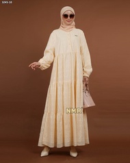 NMR Midi Dress Katun Bordir Bolong Vol 3245