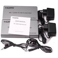 4K 120M HDMI KVM Extender Via RJ45 Ethernet Cat5e Cat6 Cable Video Transmitter Receiver Converter Support Mouse Keyboard Touch Screen Monitor for PS3 PS4 PS5 DVD Camera PC To TV