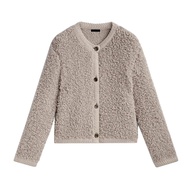 Authentic Massimo Dutti NEW Md Womens 2024 New Loose Short Coat French Button Terry Yarn Knitted Car