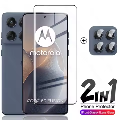 2In1 9D Curved Tempered Glass For Motorola Edge 60 Fusion 60Fusion Edge60Fusion 5G Glass Camera Scre