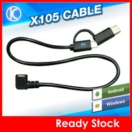USB MICRO F ANGLED to MICRO M and TYPE-C M 2.0 OTG CABLE (25cm)-[P]