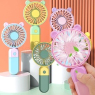 [ Featured ] Portable Small Fan with Stand - Mute Stand-up Fans - USB Rechargeable Fan - Handheld Fans with Built-in Battery Outdoor Travel Accessories - Air Cooler