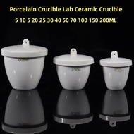 Porcelain Crucible with Lid – 5ml to 300ml (1/2/5 Pcs) – High-Temperature Lab Ceramic Crucible for S