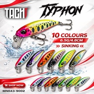 TACHI Typhon Minnow 4.8cm 6.5g Sinking Lure Gewang Hard Bait Casting Sebarau Peacock Bass PB Kerapu 