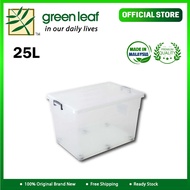 Green Leaf Corporation Sdn Bhd , G-611 NAT - TRANSPARENT Storage Box 25L With 6 Wheels  (46cm x 32.5