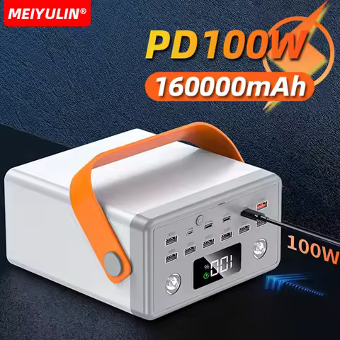 160000mAh Large Capacity Power Bank Portable PD100W USB C Fast Charging Mobile Spare Battery for iPh