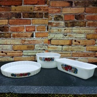 Vintage Pyrex England Poppy Baking Dishes Set of 3