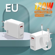 120w Charge Fast Charging Adapter With Type-C Cable Support 120w Turbo Charge