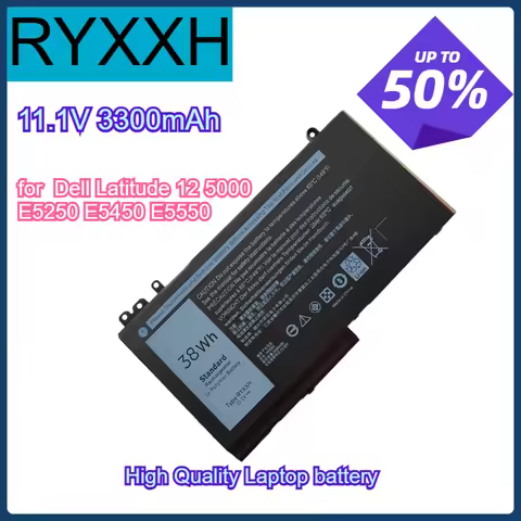 11.1V 3300mAh Replace battery RYXXH for Dell Latitude 12 5000 E5250 E5450 E5550 Laptop Battery