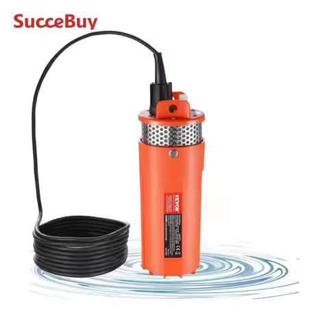 SucceBuy Solar Water Pump 12V DC Submersible Deep Well Pump Max Flow 1.6 / 3.2 / 9.25 / 8.4 GPM for 