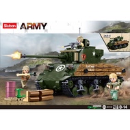 Sluban - WWII M4A3 (76W) Medium Tank Building Blocks Toy M38-B1110