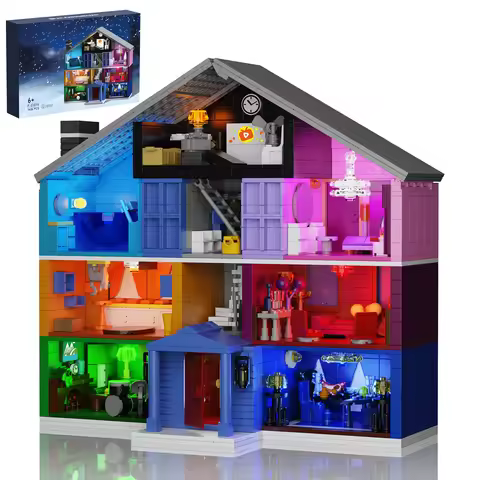 BuildMOC House Building Block Set Mystery Lodge Pink Palace Model Toys Christmas Valentine's Day Gif