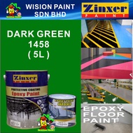 DARK GREEN 1458 ZINXER EPOXY FLOOR PAINT 4L + 1L = 5L