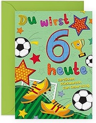 Central 23 Football 6th Birthday Card - Birthday Cards for Boys and Girls - 6 Year Old - Gift for Ki