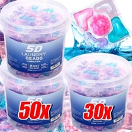 5-in-1 Laundry Detergent Gel Beads - Gardenia Fragrance Laundry Pod - Fabric Stains Removal Cleaner 