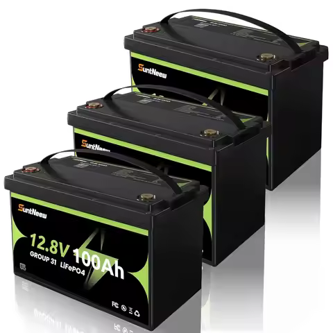 12.8V 100Ah LiFePO4 Battery for RV, Trolling Motor, Solar Storage Lightweight Lithium Battery with 4