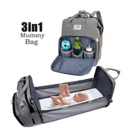 Travel 3 in 1 Diaper Bag Backpack with Changing Station Foldable Baby Bed