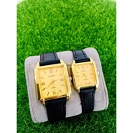 ㍿ALBA L073 Couple Leather Watch For Men And Women