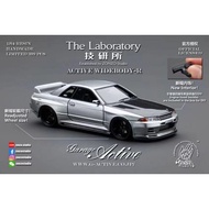 The Laboratory x Zonzo Studio 1/64 Garage Active Widebody R Nissan Skyline GT-R (R32) - Metalic Silv