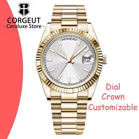 Custom Logo Diy 36/39MM Dial Automatic Mechanical Watches For Man Week Date Type Sapphire Luxury Wat