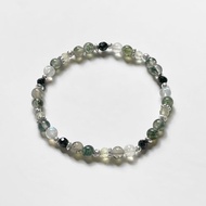 水草瑪瑙月光石925純銀手鍊