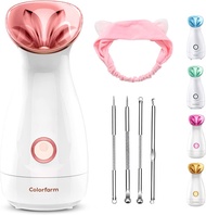 ▶$1 Shop Coupon◀  Colorfarm Facial Steamer o Ionic Hot Mist Face Steamer Home Sauna SPA Face Humidif