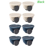 BLACK 4pcs Adhesive Swivel Casters Universal Furniture Wheel Castor Roller for Storage Box Platform Trolley Chair Paste Pully