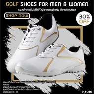 รองเท้ากอล์ฟใส่ได้ทั้งผู้หญิงและผู้ชาย Golf Shoes PGM (XZ016) White Gold &amp; White Pink Color SIZE EU:35 - EU:45