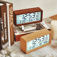 Clock Solid Wood Production clock Simple Temperature Humidity 1906 clock Luminous Bedside clock Larg