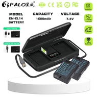 PALO EN-EL14 Battery+LCD Dual Charger For Nikon D3100 D3200 D3300 D3400 D5600 D5100 D5200 P7000