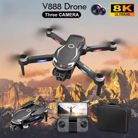 Original V888 4K Drone Three Camera HD Aerial Photography WIFI 5G Optical Localization Four-way Obst