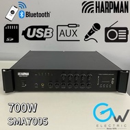 Harpman 5 Zone 700W Public Address Amplifier PA Bluetooth USB FM SMA7005 PS System for Surau