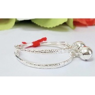 92.5% Silver Anklet Rice Pattern Flower Size 2 Dimes