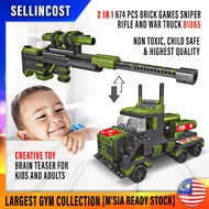 SellinCost 674pcs 2 in 1 Sniper Rifle TRG & War Truck Brick Toy Learning Brick Smart Kids Educationa