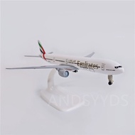 20cm scale aircraft B777 Emirates Airlines Toy planes w Landing Gears Metal Replica Model airplanes 
