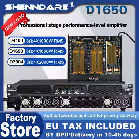 ShennDare D1650 Professional Digital Power Amplifier 4x1650w 8Ohm 4 Channel DJ Subwoofer Amplifier L