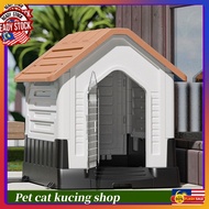 狗屋Plastic Large Dog House Pet Cat House Outdoor Kennel Waterproof Pet Durable Puppy Shelters with Iron Door Rumah Kucing