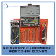 Wrench Package Wrench Set + Wrench FukungRing + Wrench Set + Socket Wrench Set 40 pcs