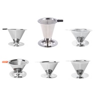 JJ* Stainless Steel Reusable Coffee Filter Pour Over Coffee Dripper Mesh Coffee