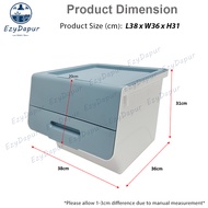 EZYD 35L Stackable Storage Box / Flip Top Front Open Multipurpose Organizer Plastic Box / Plastic Co