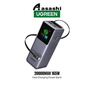 UGREEN 20000MAH 165W Fast Charging Power Bank With Retractable Cable (3C) UG-PB726-95670B