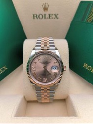 36mm 全新 ROLEX 勞力士 Datejust 126231-0027 Datejust 36腕錶永恒玫瑰金及蠔式鋼款，搭配鑲鑽玫瑰金色錶面及紀念型（Jubilee）錶帶。