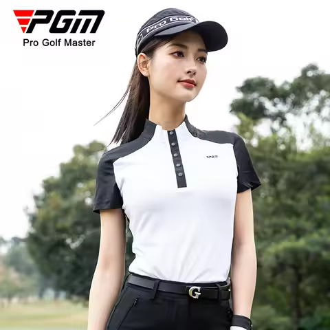 PGM Women Golf T-shirt Spring Summer Tennis Polo Sports Top YF784