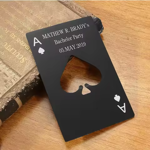 50*Personalized Engraved Bottle Opener Creative Ace of Spades Bottle Opener Wedding Favors Hotel Res