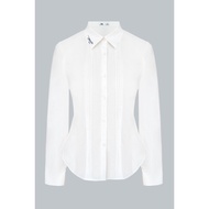 Áo sơ mi cổ đức thêu xếp ly ngực 2S01.2501OG (không kèm nơ) thiết kế bởi JM Dress Design