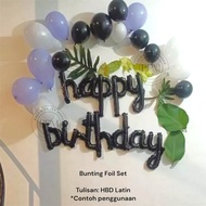 (SET) Foil Balloon Set Latin Letters Happy Birthday Balloon/ Set Latin Writing hbd Happy Birthday Ba