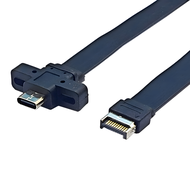 USB3.2 Gen2*2 Switch Cable Type-E to C Cage Front Panel 10G/20Gbps Flat Wire Data Cable Multi-Functi