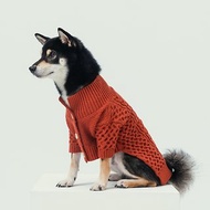 【PEHOM】寵物服飾 | 狗貓翻領開襟毛衣 - 橘色